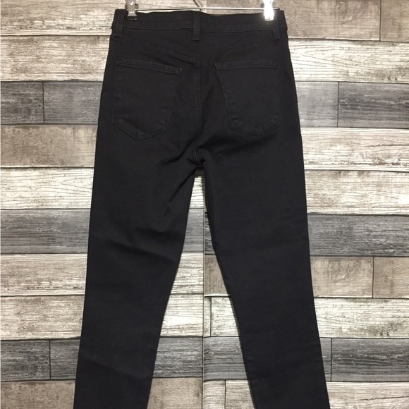 J Brand Alana Studded High Rise Skinny Jeans 26 (Inseam 27.5) Black Raw Hem - Picture 7 of 12